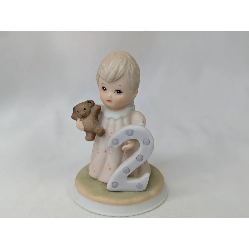 Lefton 2 Year‎ Old Girl Figure Teddy Bear Pajamas 1982 2.75 Inch Christopher